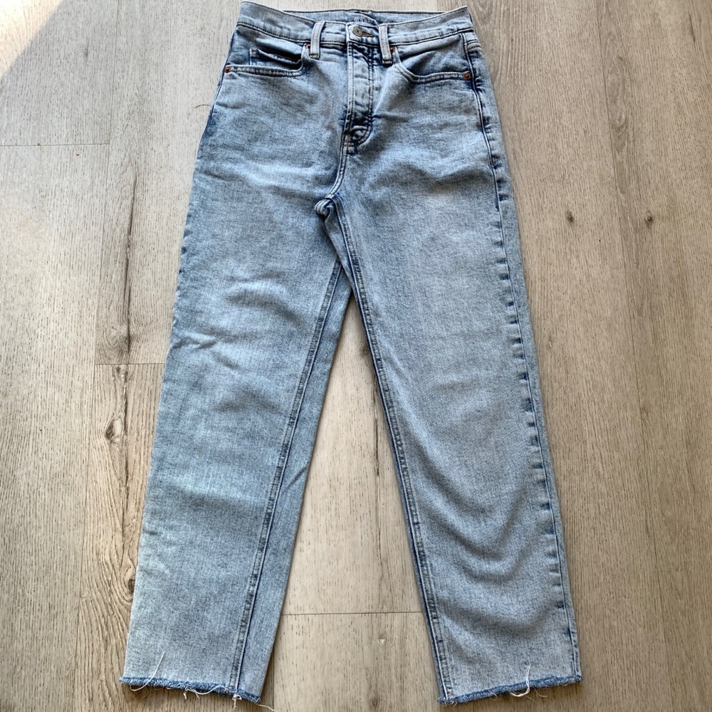 NWOT Old Navy 2P Petite Extra High-Rise Sky-Hi Straight Leg Jeans Blue Denim